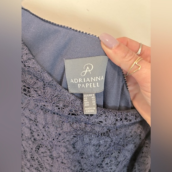 Adrianna Papell One Shoulder Draped Royal Navy Gown ~ size US 8 - Picture 5 of 6